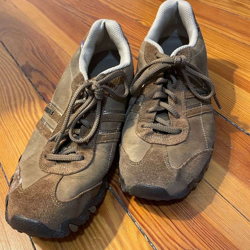 Skechers Brown Lace-Up Sneakers